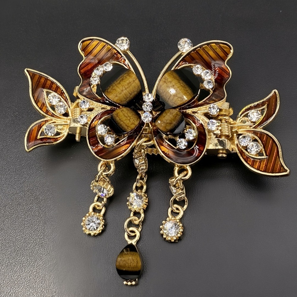 Ethnic Fashion Designers - Presilha de Cabelo Borboleta com Strass