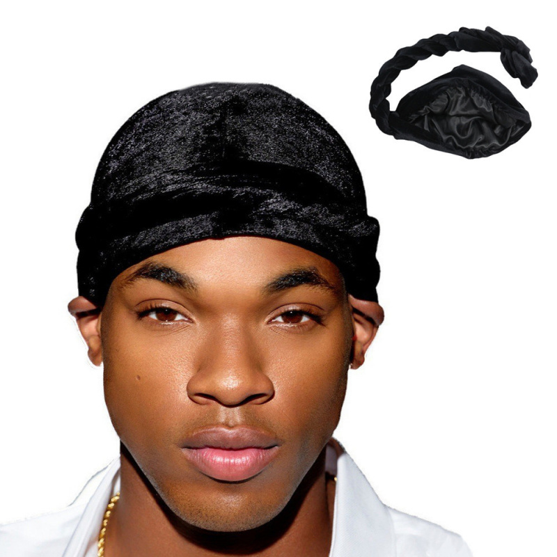 Ethnic Fashion Designers - Lenço de cabeça de veludo masculino