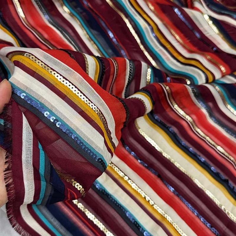 Tecido de lantejoulas bordado  - Ethnic Fashion Designers avaliação e preço