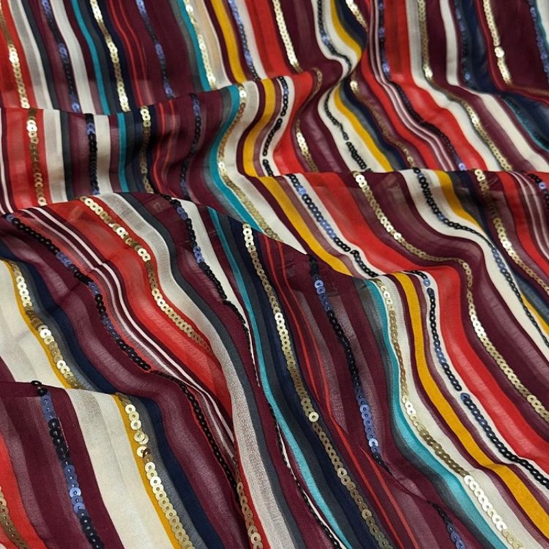 Tecido de lantejoulas bordado  - Ethnic Fashion Designers avaliação e preço